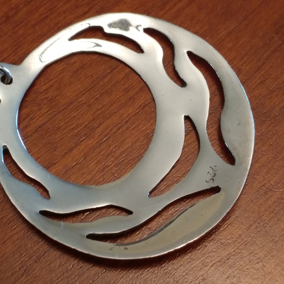 2/$20 925 Sterling Silver Round Handcut earrings - Picture 3 of 5